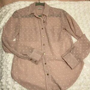 Pink sheer polka dot blouse